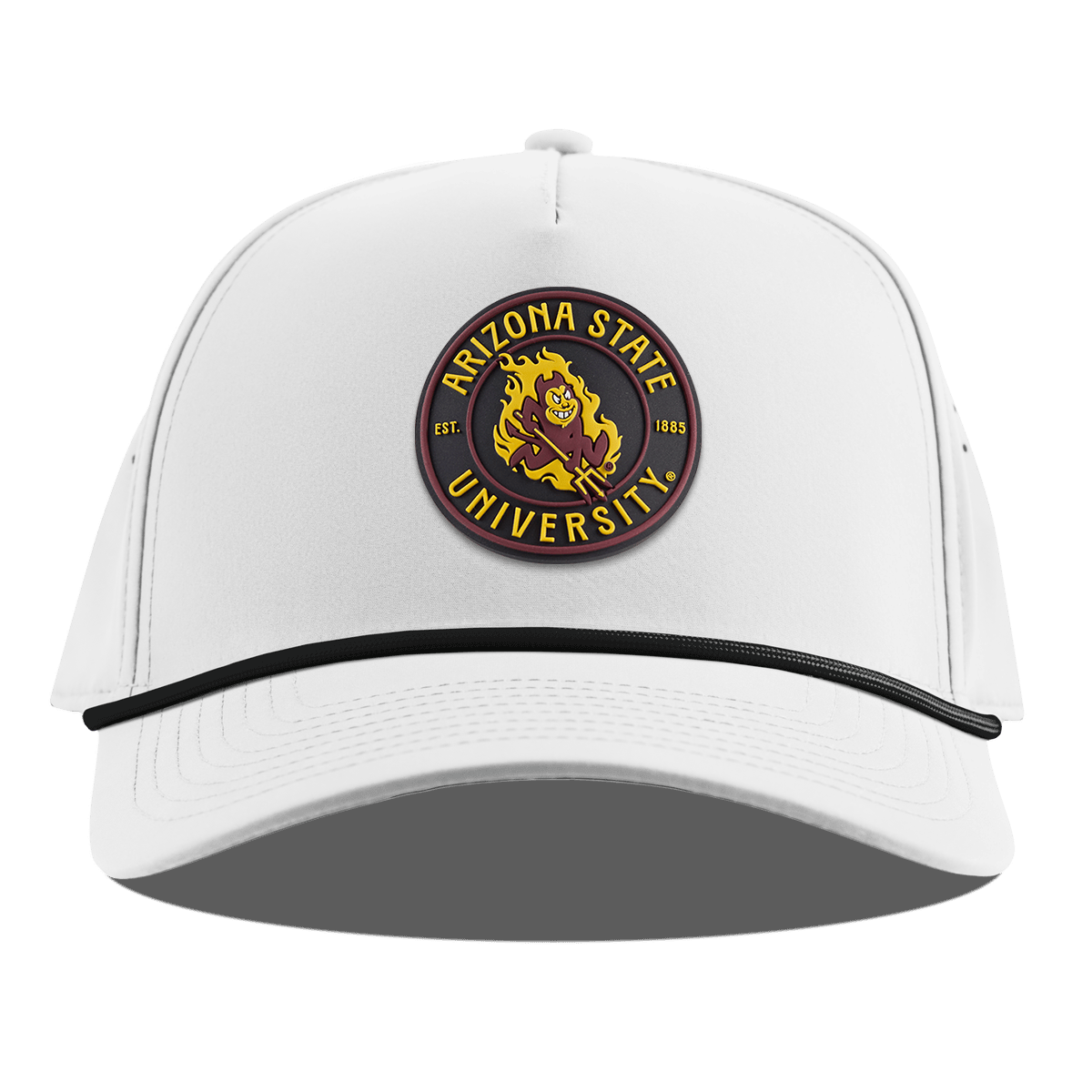 Arizona State University "Sparky's Legacy Dark" Curved 5 Panel Rope White