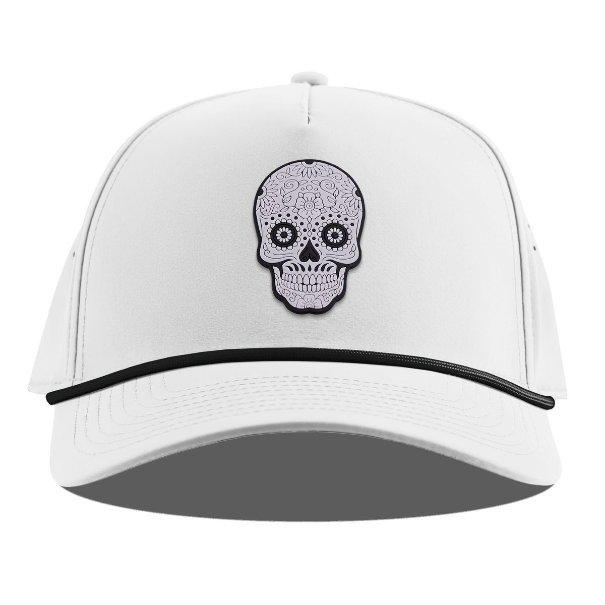 Sugar Skull PVC Curved 5 Panel Rope White