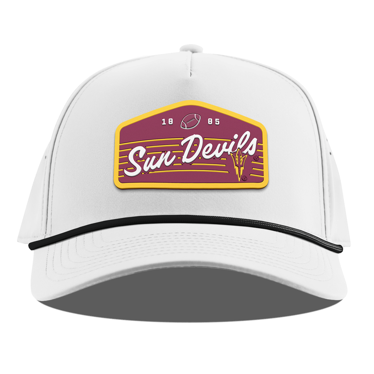 Arizona State University "Sun Devils Football" Curved 5 Panel Rope White