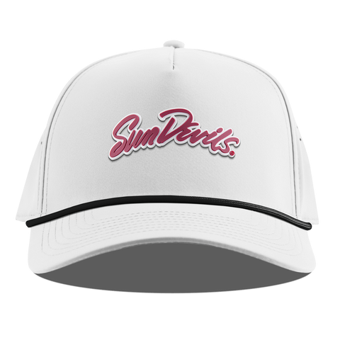 Arizona State University "Sun Devils Script" Curved 5 Panel Rope White