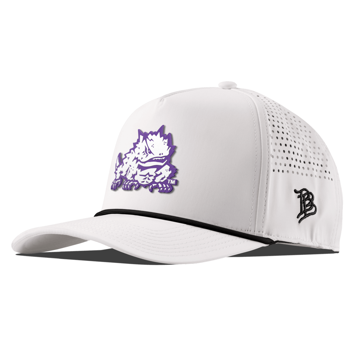 Texas Christian University "TCU Team Logo" Curved 5 Panel Rope White