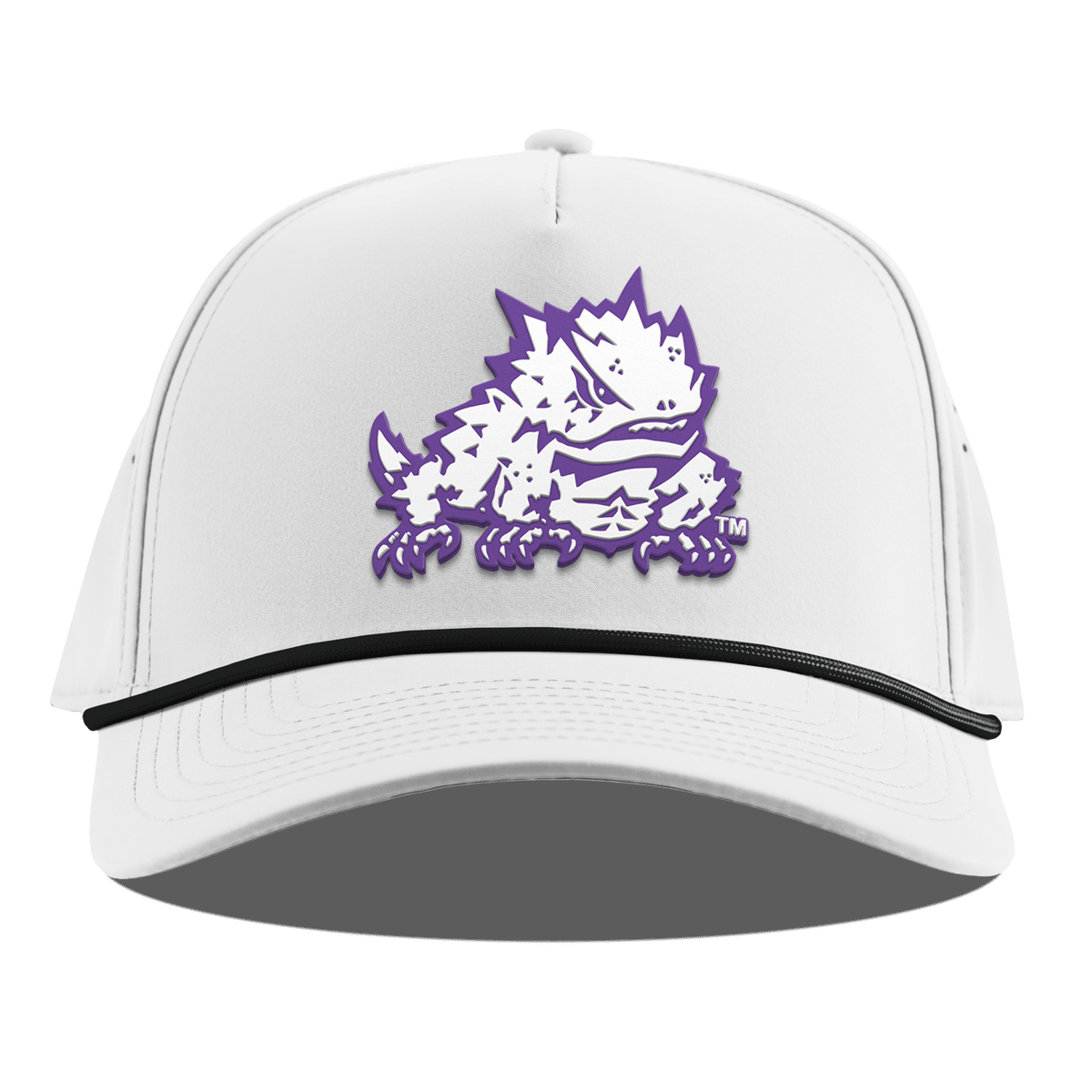 Texas Christian University "TCU Team Logo" Curved 5 Panel Rope White