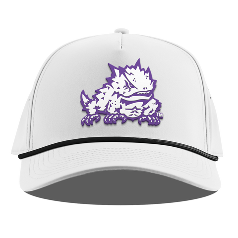 Texas Christian University "TCU Team Logo" Curved 5 Panel Rope White
