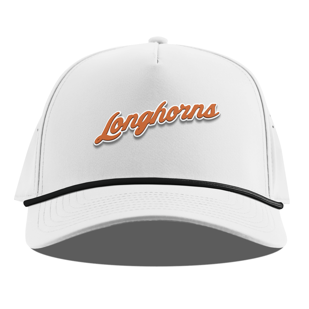 University of Texas "Texas Longhorn Script" Curved 5 Panel Rope White