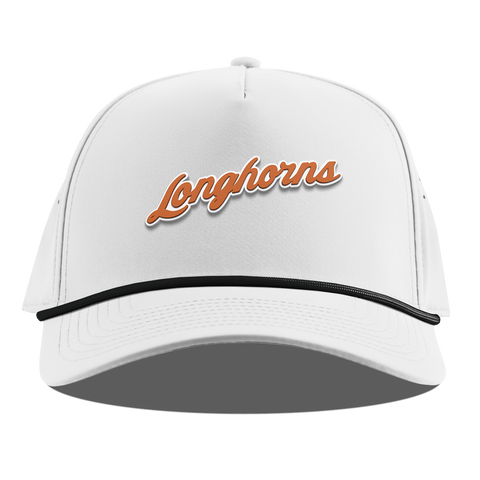 University of Texas "Texas Longhorn Script" Curved 5 Panel Rope White