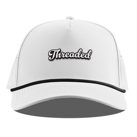 Threaded Script Curved 5 Panel Rope White