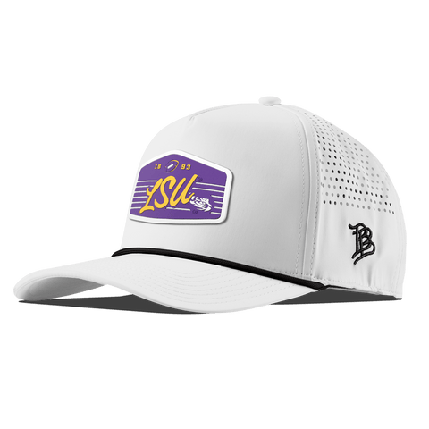 Louisiana State University "Tigers Football" Curved 5 Panel Rope White