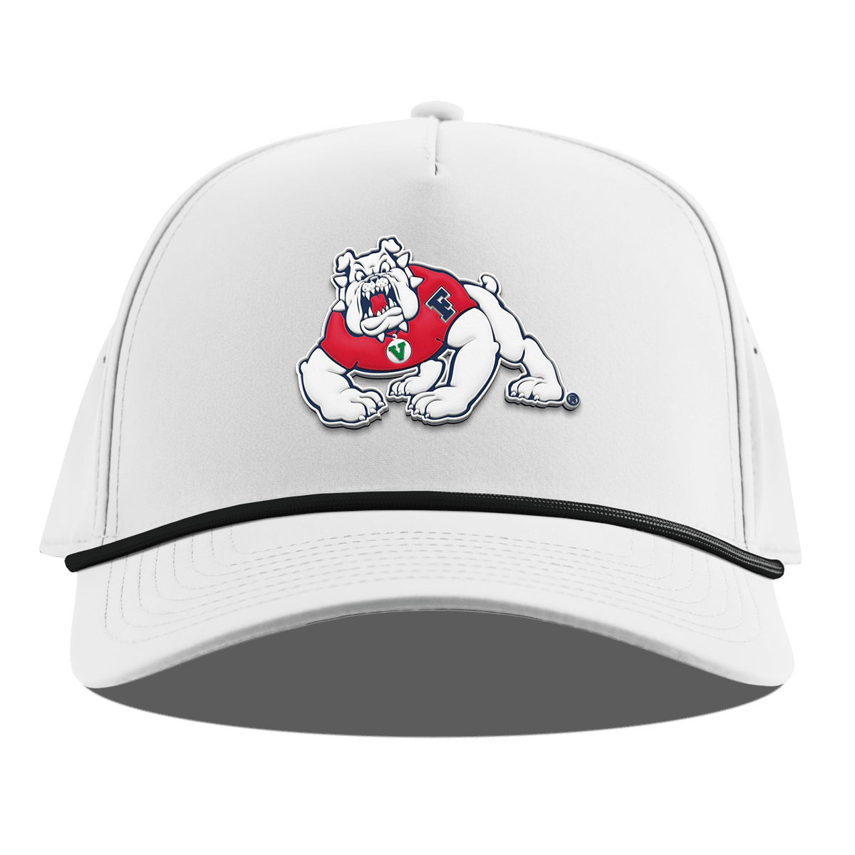 Fresno State University "TimeOut The Bulldog" Curved 5 Panel Rope White
