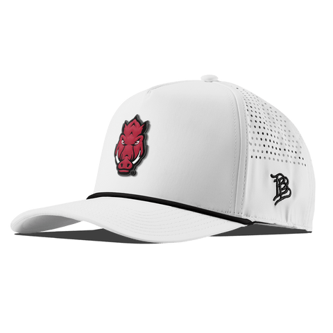 University of Arkansas "Tusk" Curved 5 Panel Rope White
