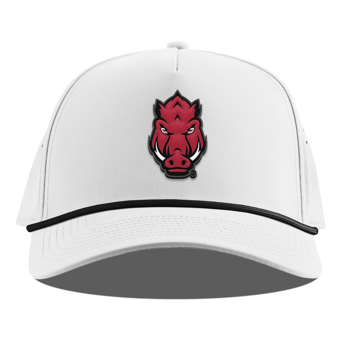 University of Arkansas "Tusk" Curved 5 Panel Rope White