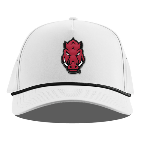 University of Arkansas "Tusk" Curved 5 Panel Rope White