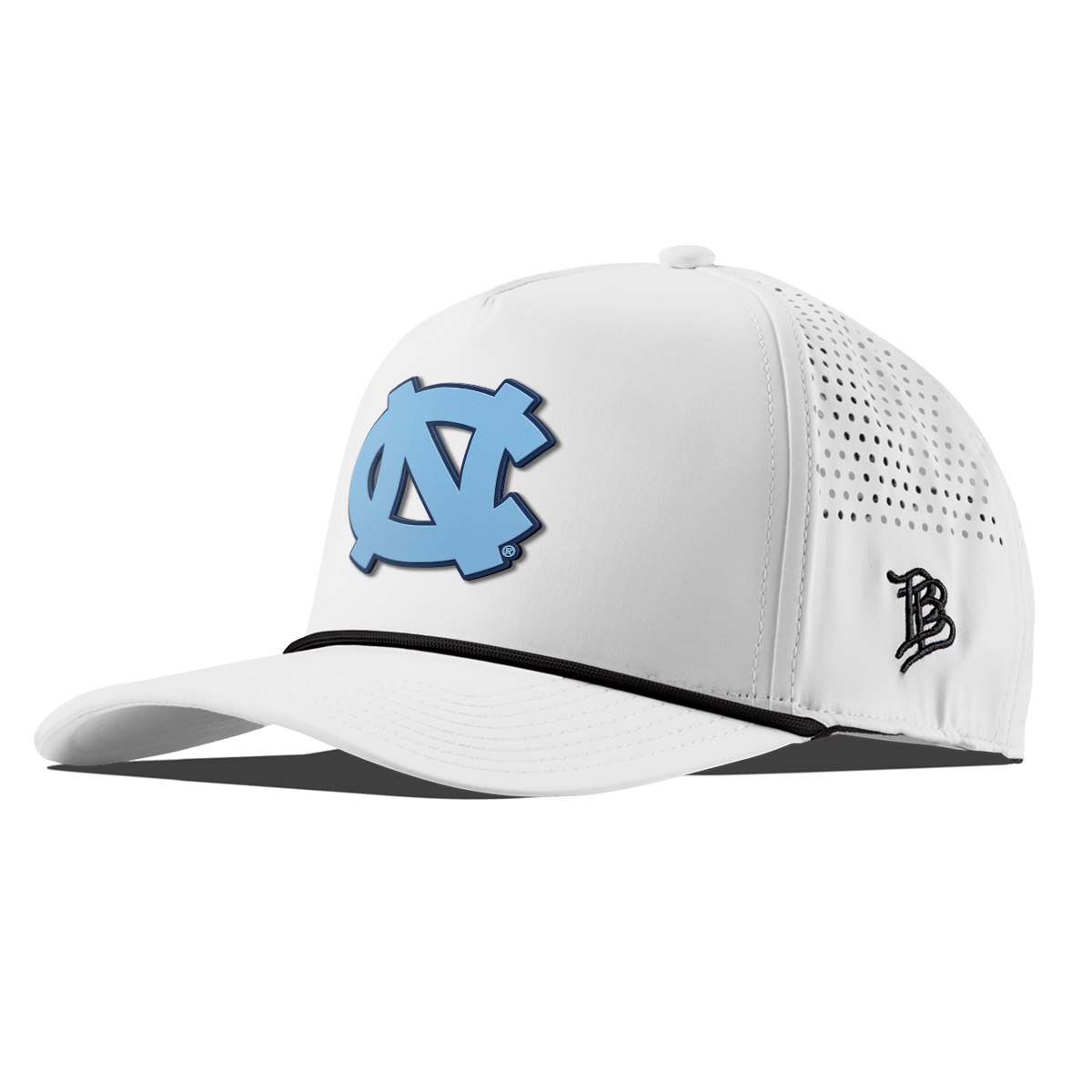 University of North Carolina "UNC Team Logo Carolina Blue" Curved 5 Panel Rope White