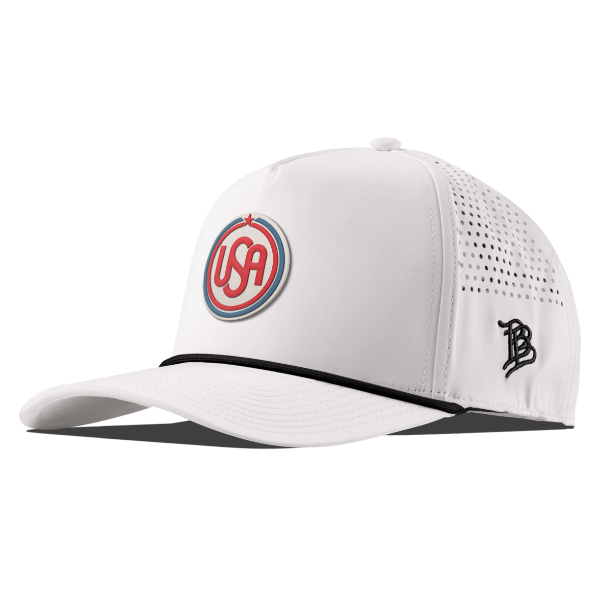 USA Icon Curved 5 Panel Rope White