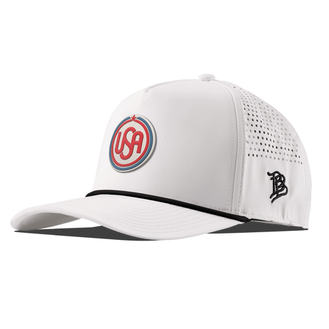 USA Icon Curved 5 Panel Rope White