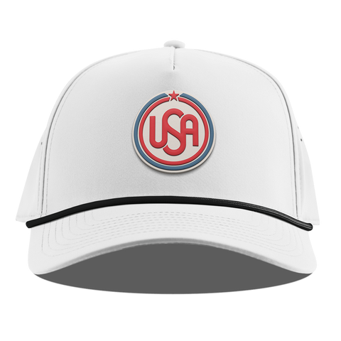 USA Icon Curved 5 Panel Rope White