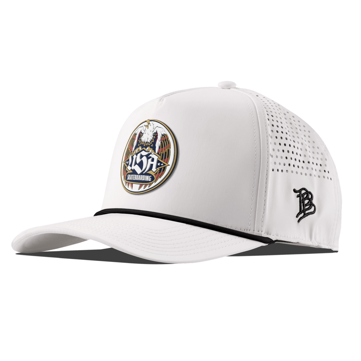 USA Skateboarding Eagle Curved 5 Panel Rope White