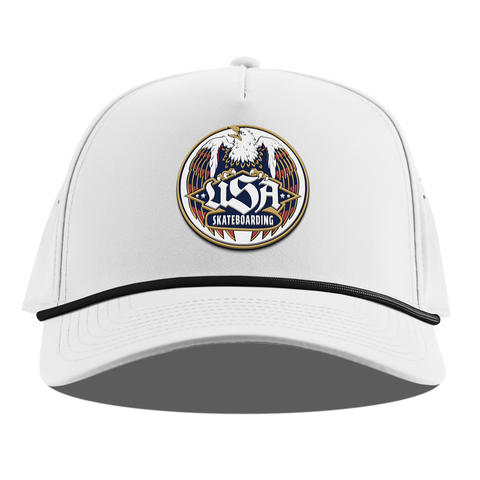 USA Skateboarding Eagle Curved 5 Panel Rope White