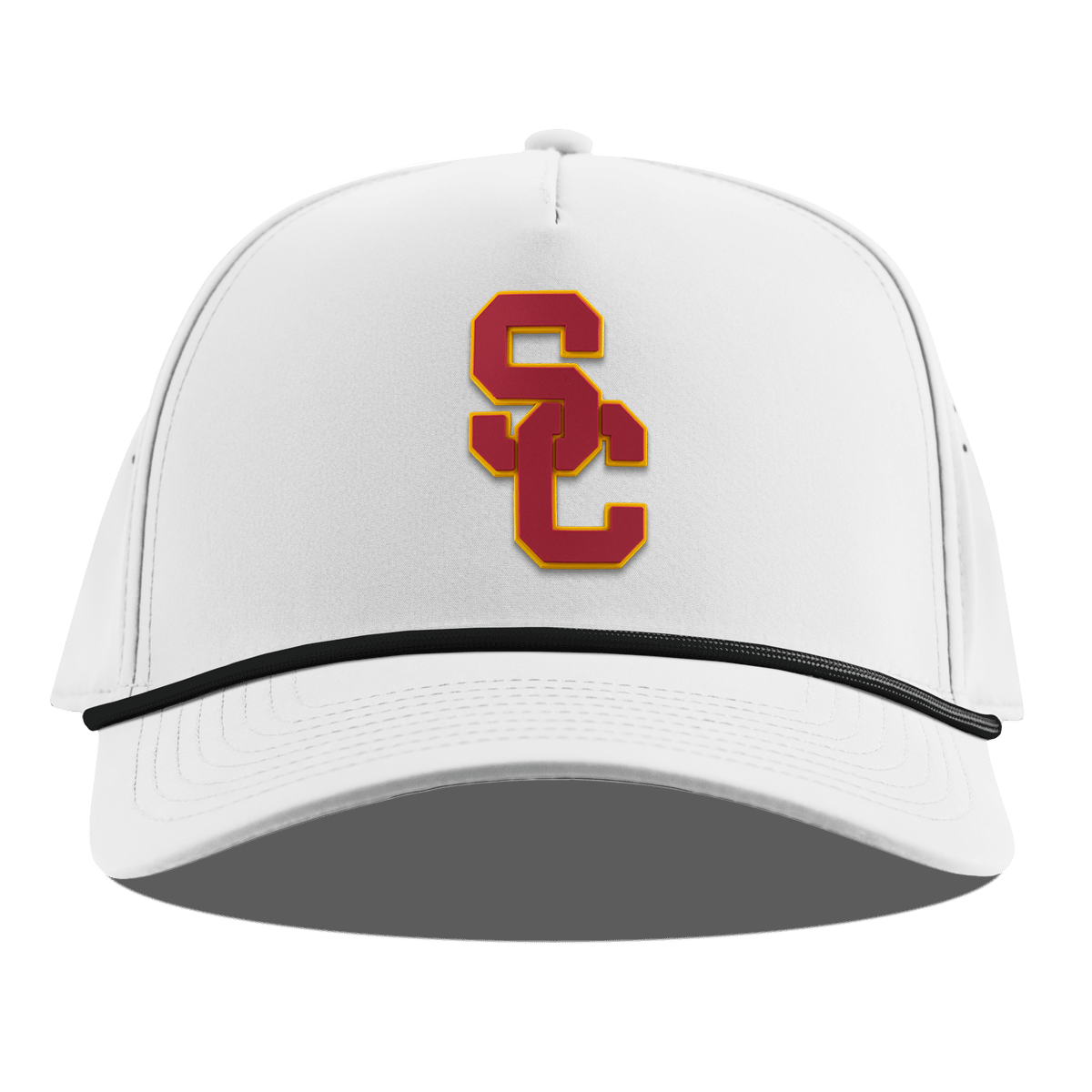 University of Southern California "USC Stacked" Curved 5 Panel Rope White