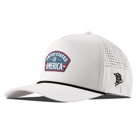 United States of America Badge Curved 5 Panel Rope White
