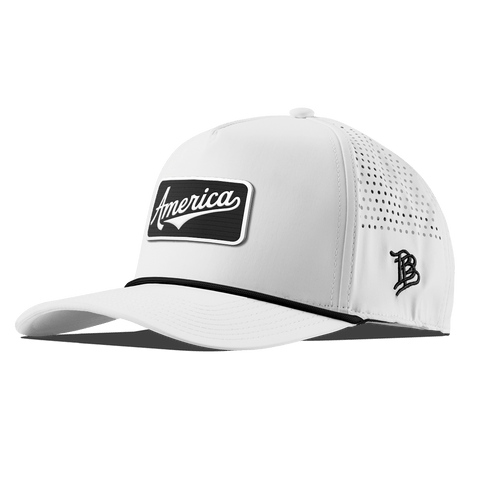 Vintage America Badge Curved 5 Panel Rope White