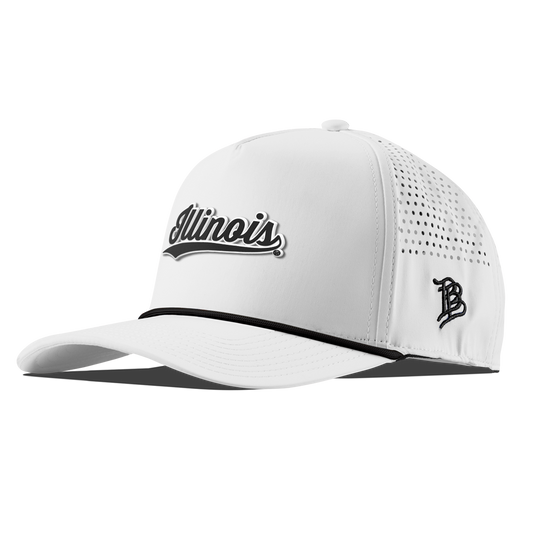 University of Illinois "Vintage Illinois Script" Curved 5 Panel Rope White