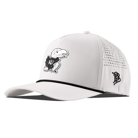 University of Kansas "Vintage Jayhawk" Curved 5 Panel Rope White 