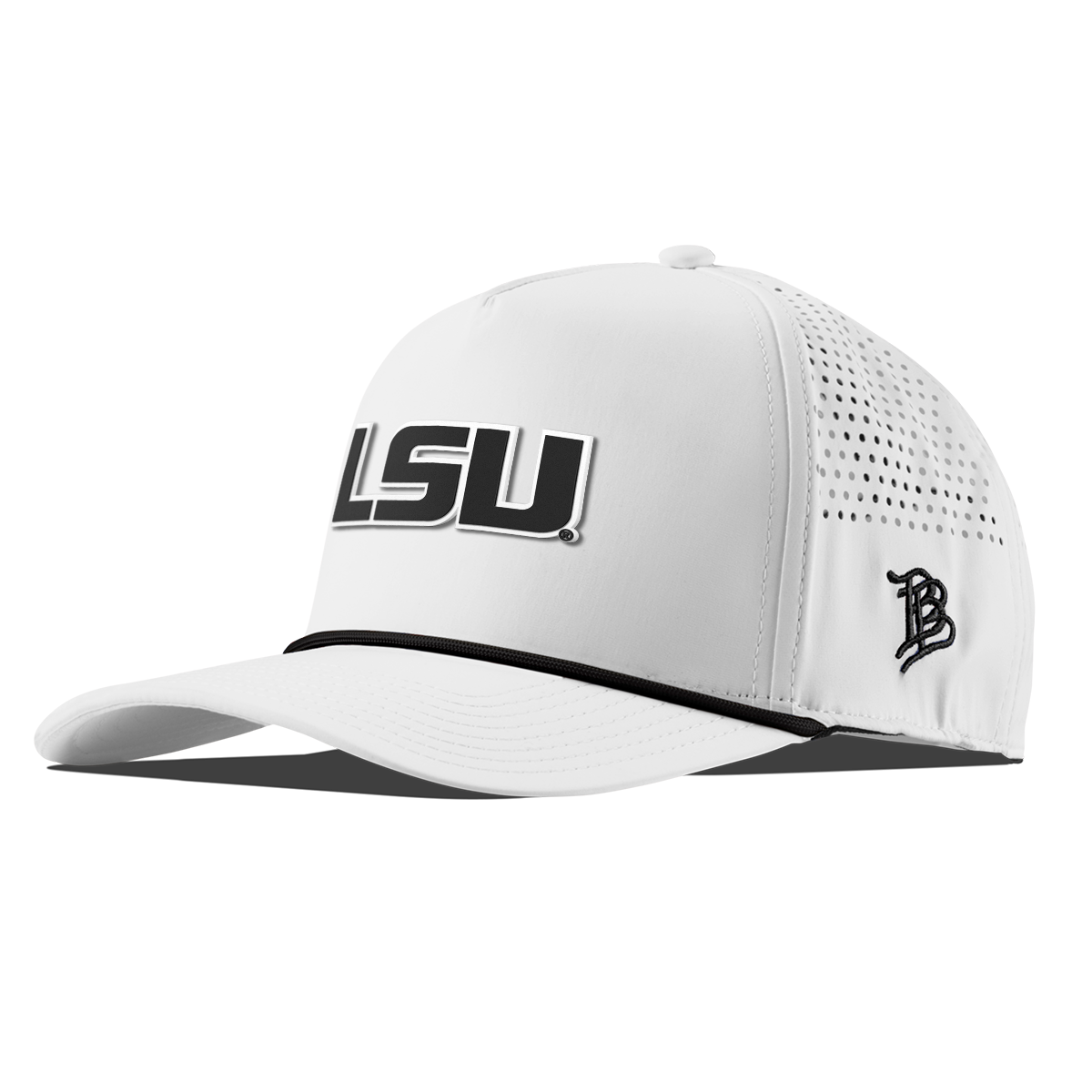 Louisiana State University "Vintage LSU Block" Curved 5 Panel Rope White