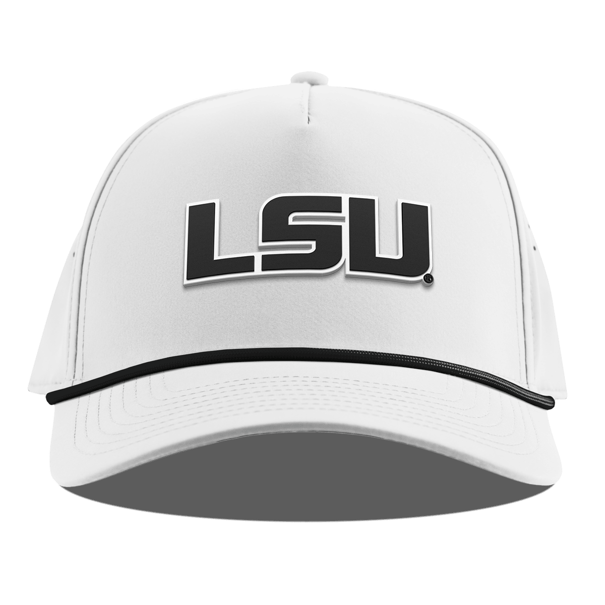 Louisiana State University "Vintage LSU Block" Curved 5 Panel Rope White