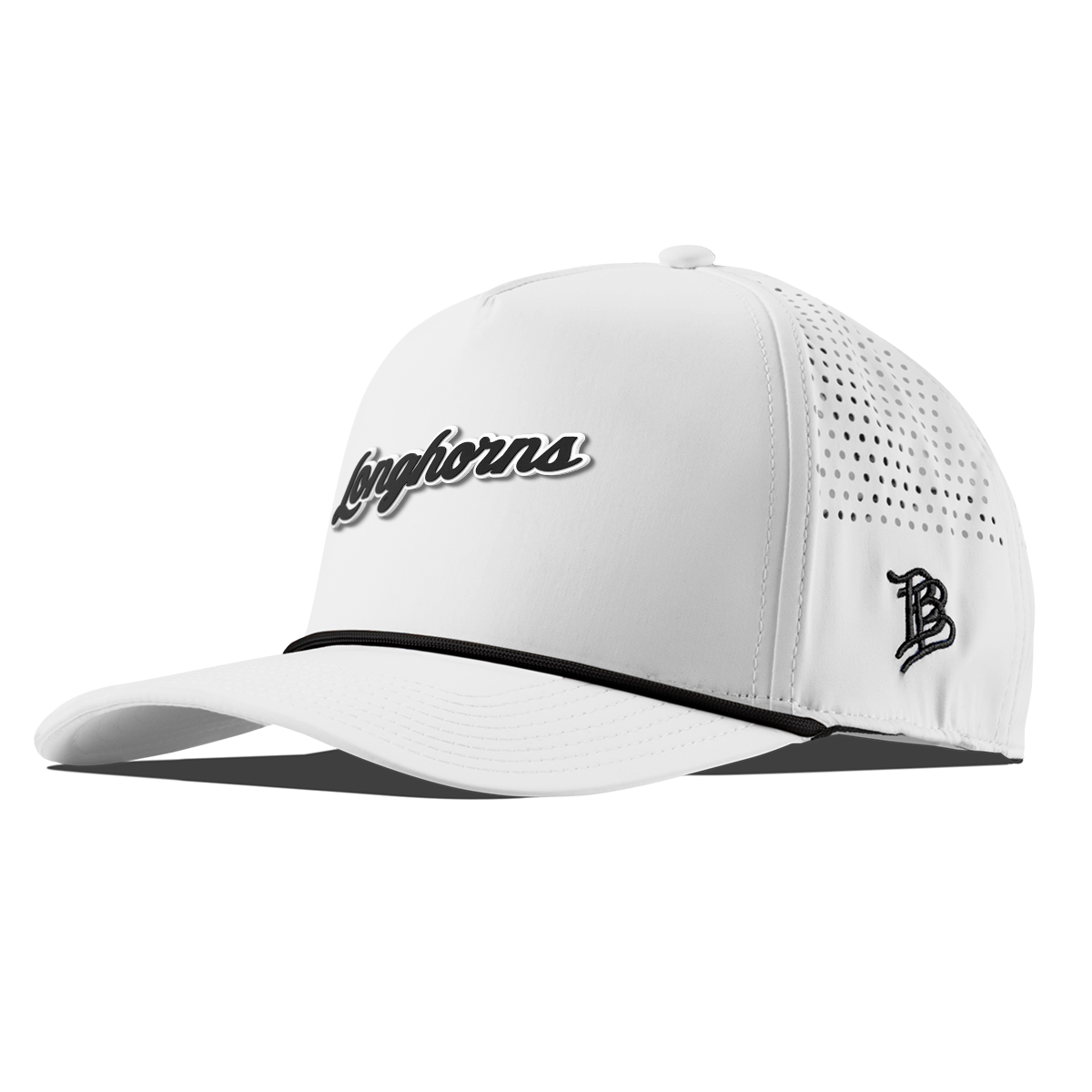 University of Texas "Vintage Texas Longhorn Script" Curved 5 Panel Rope White