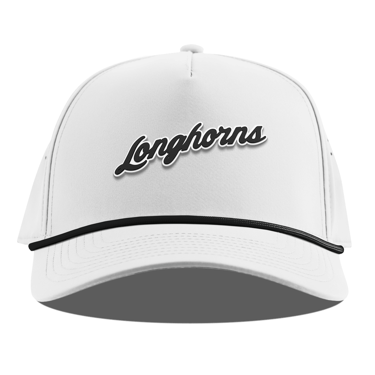 University of Texas "Vintage Texas Longhorn Script" Curved 5 Panel Rope White