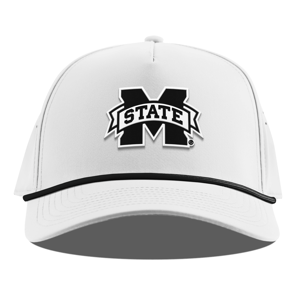 Mississippi State University "Vintage Miss State Team Logo" Curved 5 Panel Rope White