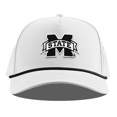 Mississippi State University "Vintage Miss State Team Logo" Curved 5 Panel Rope White