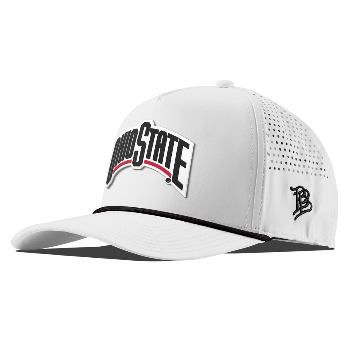 Ohio State University "Vintage Ohio State Block" Curved 5 Panel Rope White