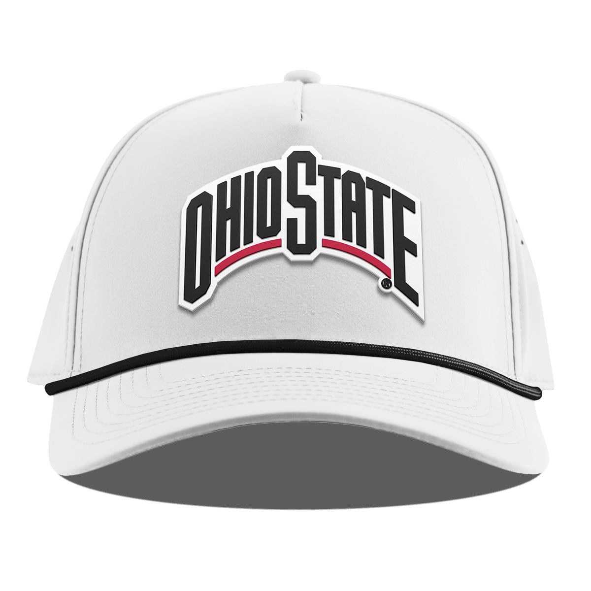 Ohio State University "Vintage Ohio State Block" Curved 5 Panel Rope White