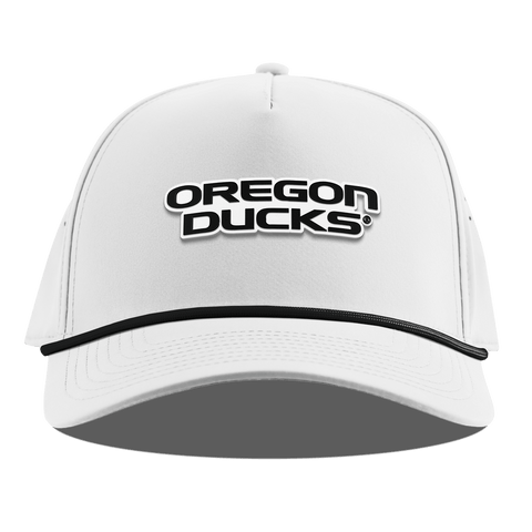 University of Oregon "Vintage Oregon Ducks" Curved 5 Panel Rope White + Kelly Green Rope