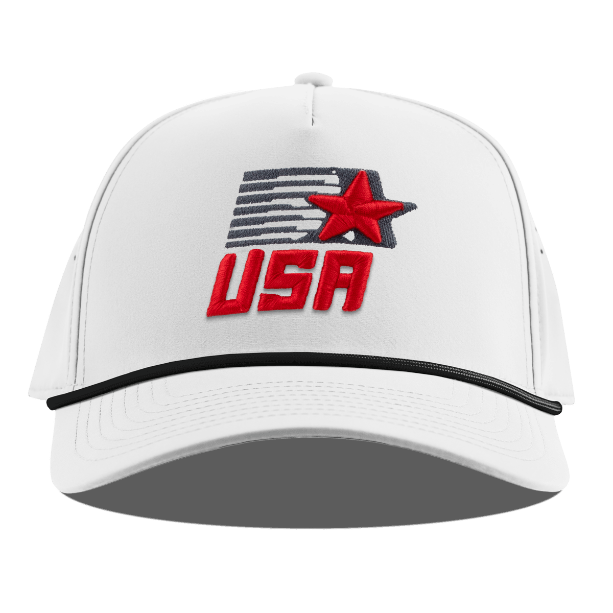 Vintage Streak Curved 5 Panel Rope White