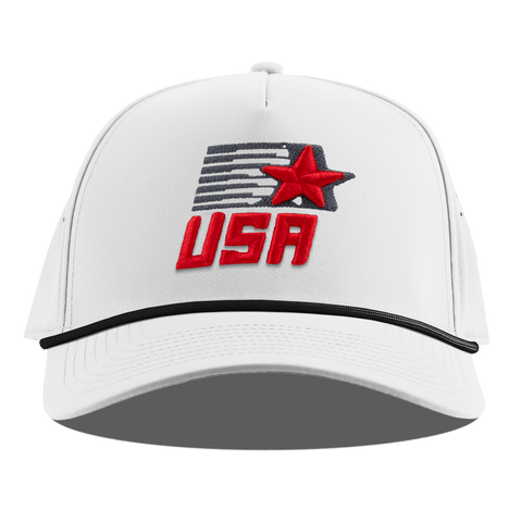 Vintage Streak Curved 5 Panel Rope White
