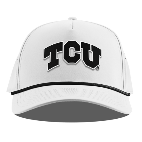 Texas Christian University "Vintage TCU Block" Curved 5 Panel Rope White