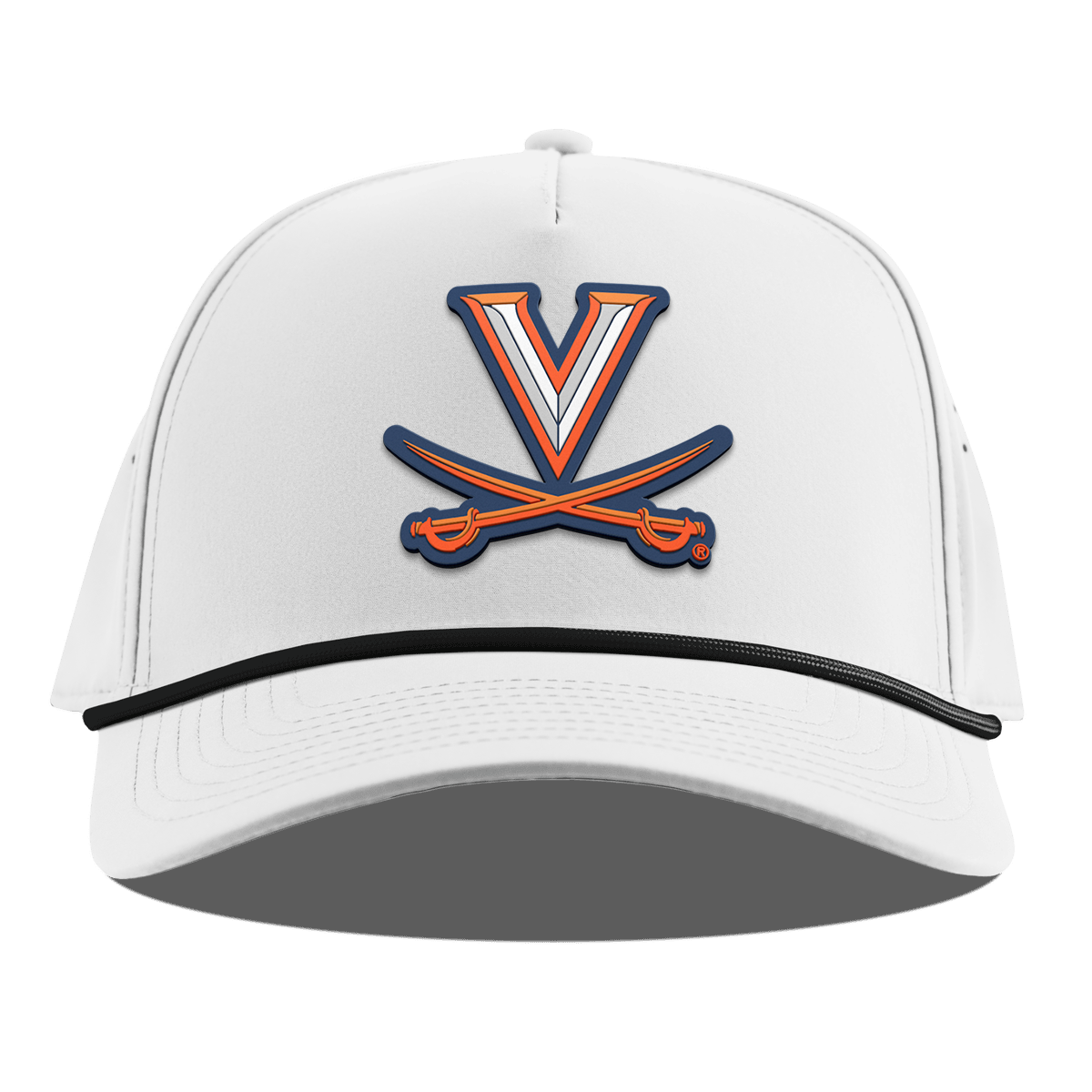 University of Virginia "Virginia Team Logo" Curved 5 Panel Rope White