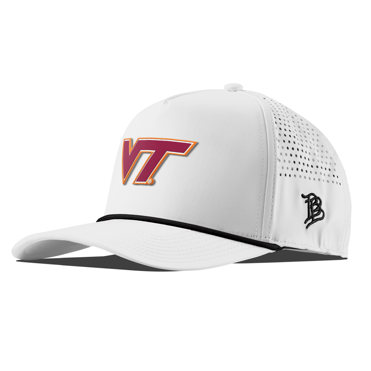 Virginia Tech University "Virginia Tech Team Logo" Curved 5 Panel Rope White