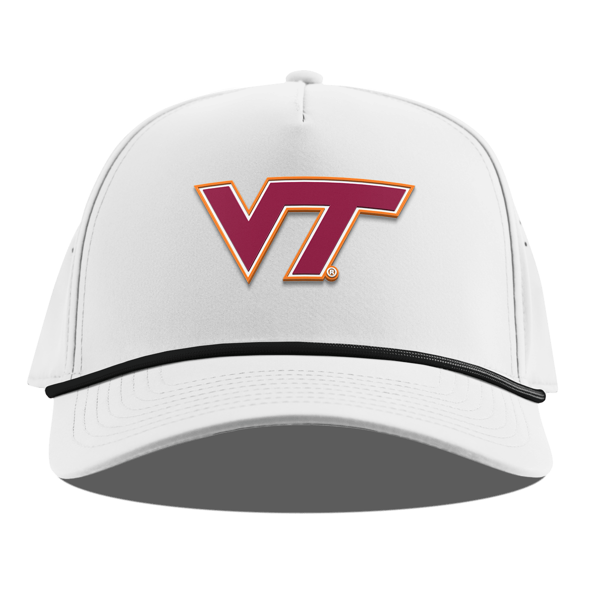 Virginia Tech University "Virginia Tech Team Logo" Curved 5 Panel Rope White