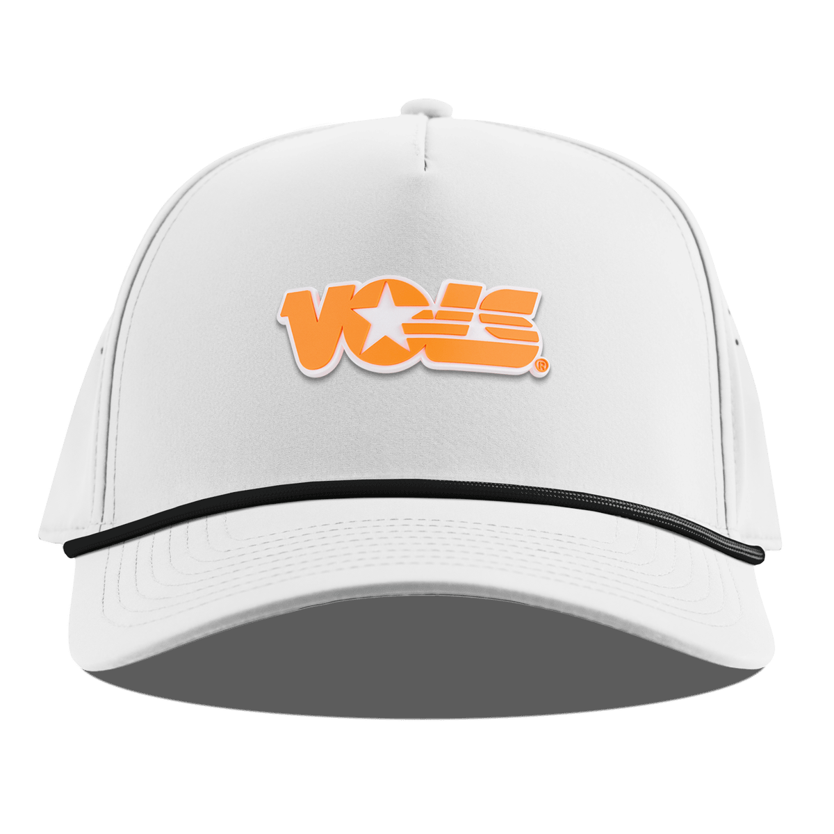University of Tennessee "Tennessee Vols Block" Curved 5 Panel Rope White