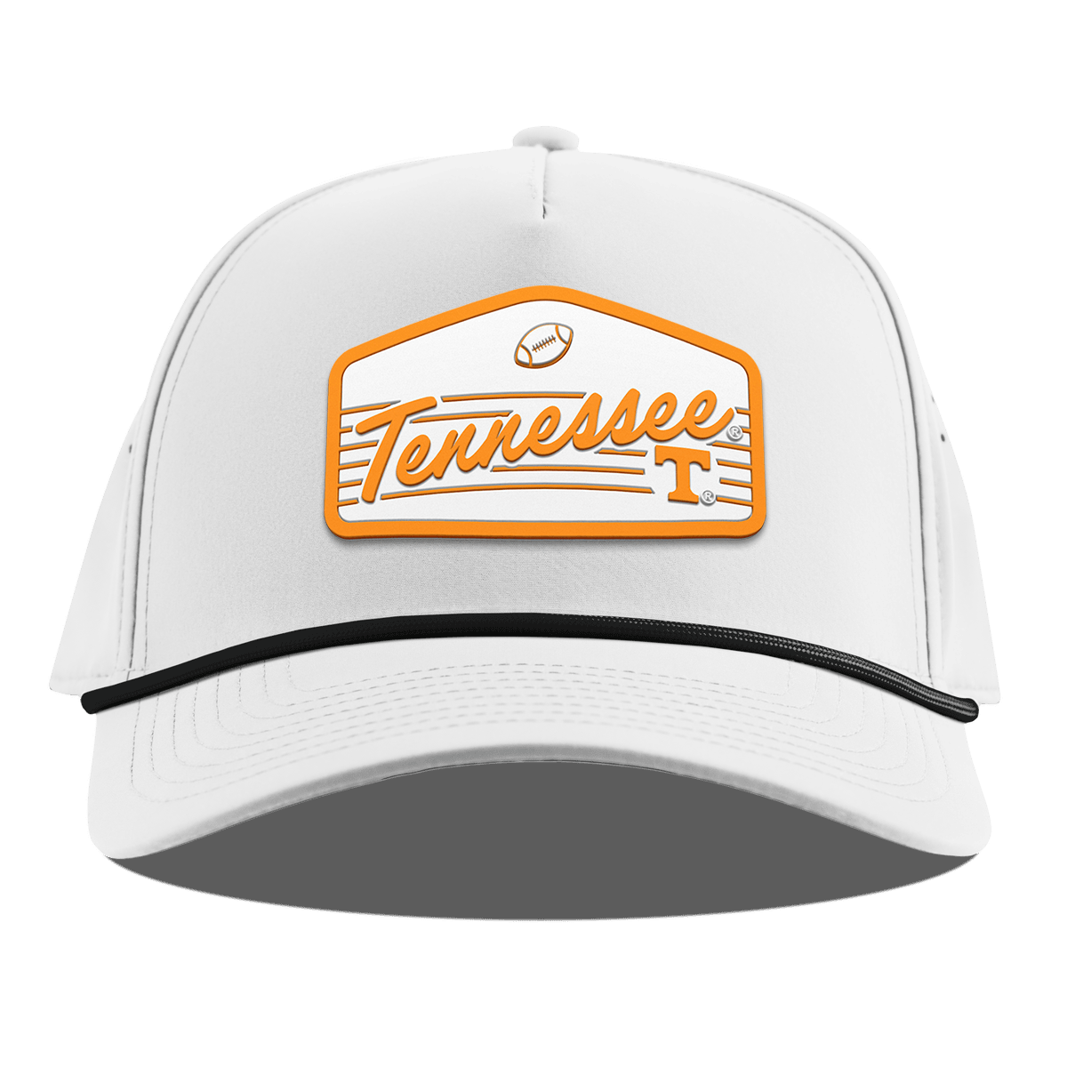 University of Tennessee "Volunteers Football" Curved 5 Panel Rope White