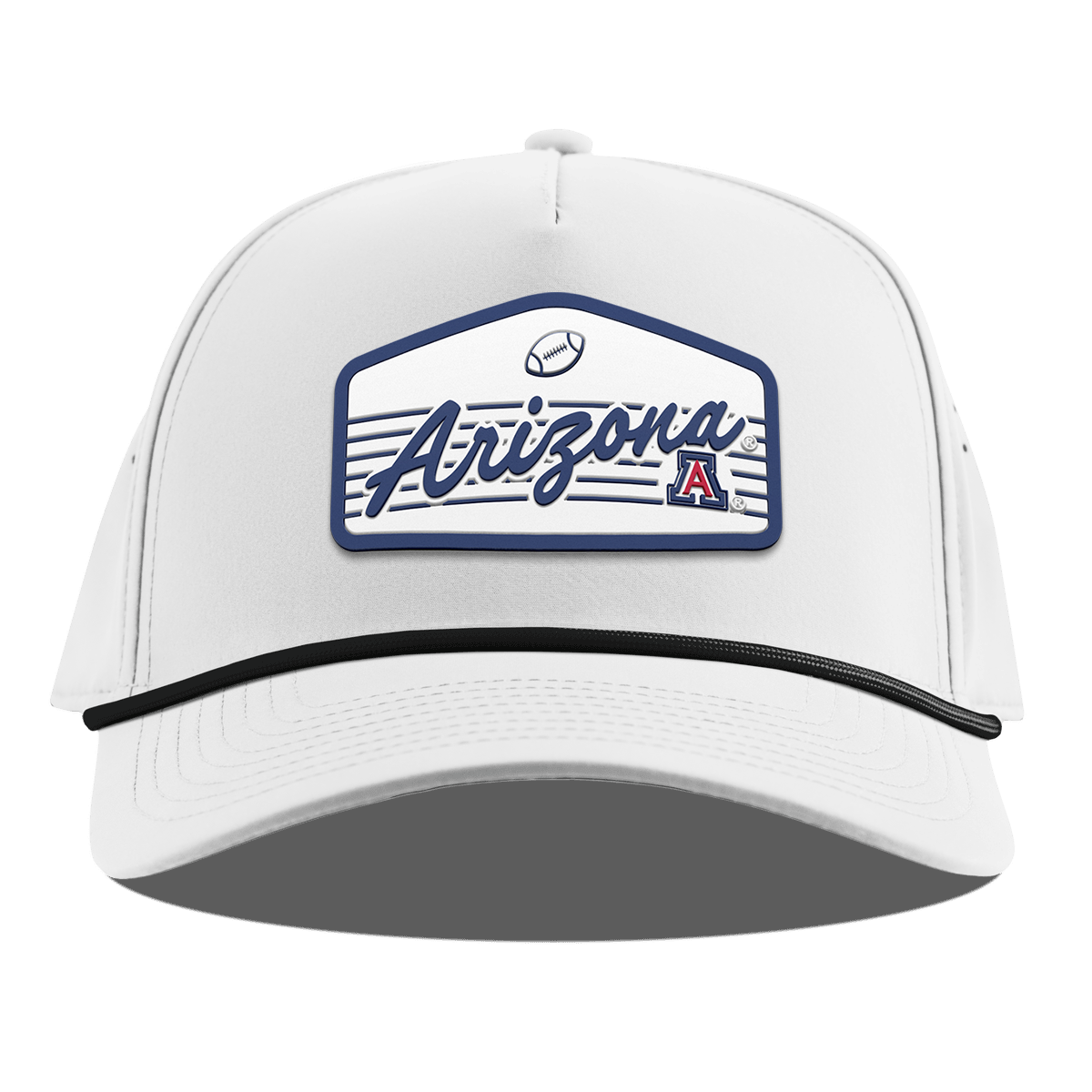 University of Arizona "Wildcats Football" Curved 5 Panel Rope White