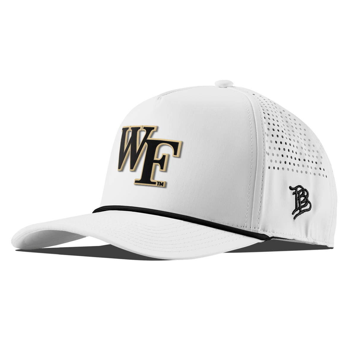 Wake Forest University "Wake Forest Block" Curved 5 Panel Rope White
