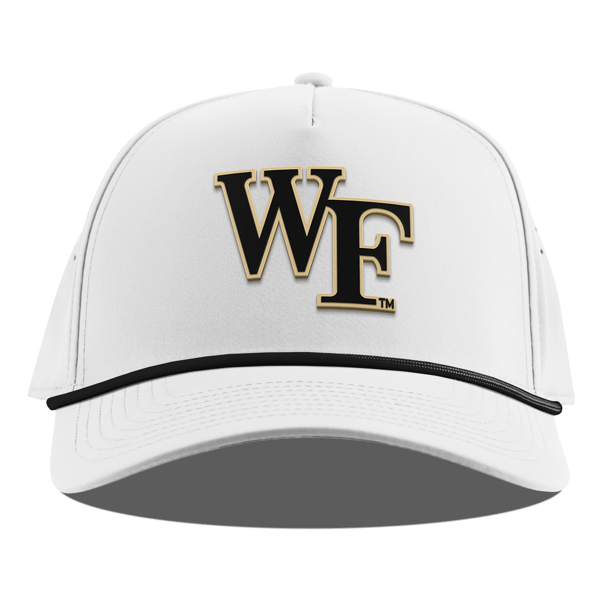 Wake Forest University "Wake Forest Block" Curved 5 Panel Rope White