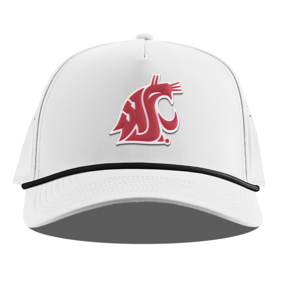 Washington State University "Washington State Team Logo" Curved 5 Panel Rope White