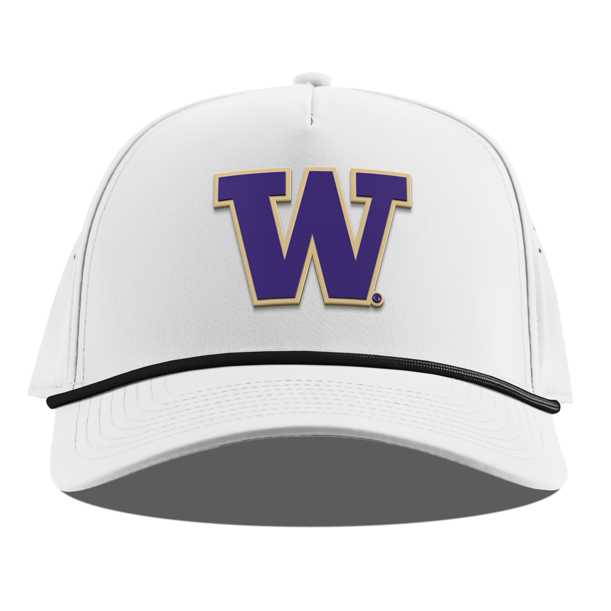 University of Washington "Huskies Script" Curved 5 Panel Rope White