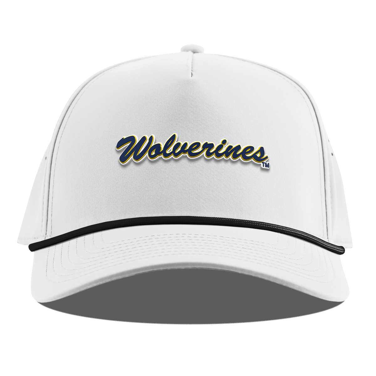 University of Michigan "Wolverines Script" Curved 5 Panel Rope White
