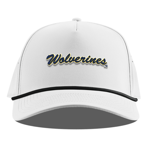 University of Michigan "Wolverines Script" Curved 5 Panel Rope White